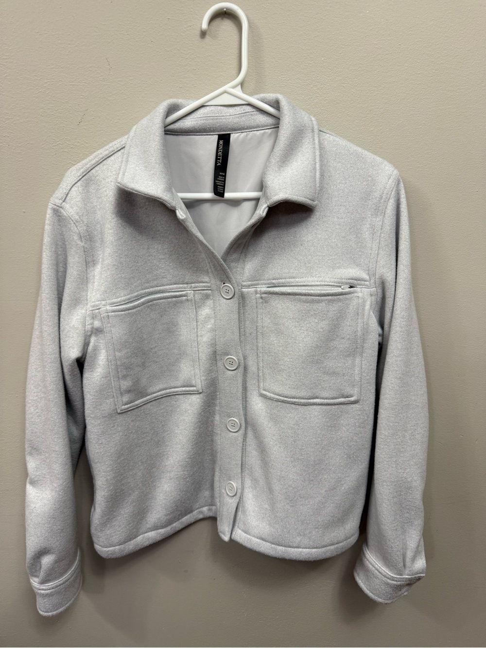 Mondetta Women's Light Gray Button-Front Jacket Medium